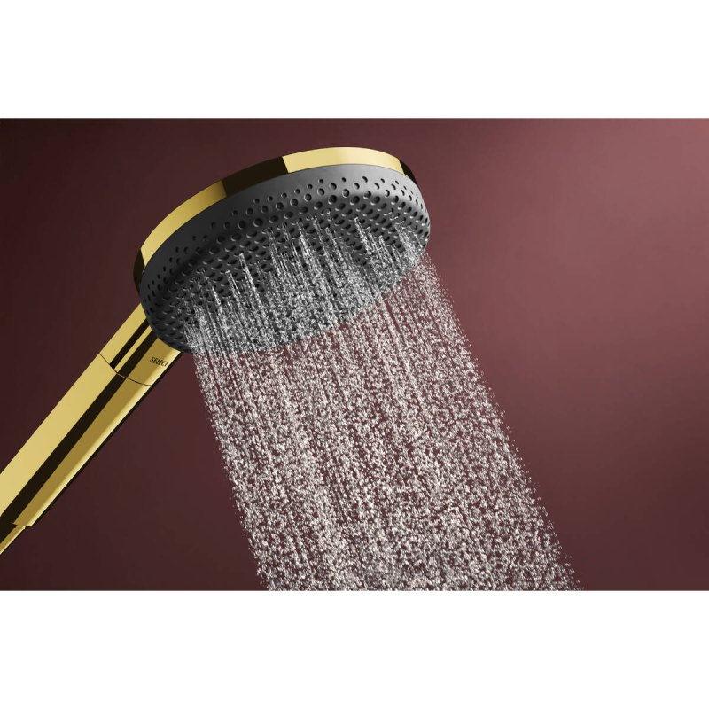 Hansgrohe RAINDANCE ALIVE SELECT S ручной душ (3 типа струй RainAir, PowderRain, Massage), полированное золото, (24500990)