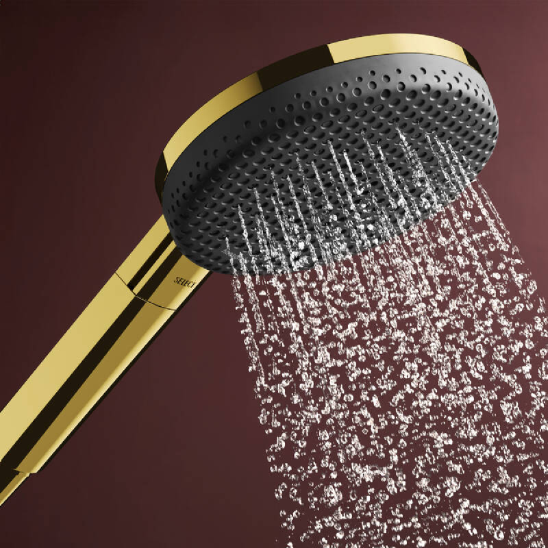 Hansgrohe RAINDANCE ALIVE SELECT S ручной душ (3 типа струй RainAir, PowderRain, Massage), полированное золото, (24500990)