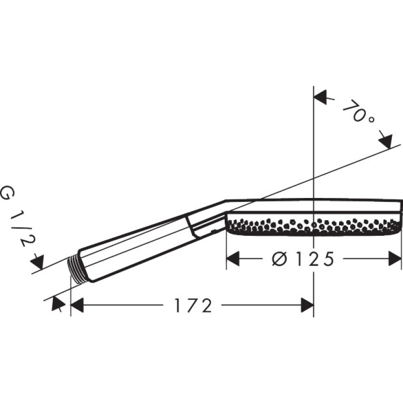 Hansgrohe RAINDANCE ALIVE SELECT S ручной душ (3 типа струй RainAir, PowderRain, Massage), черный матовый, (24500670)