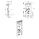 Geberit DUOFIX монтажный элемент для подвесного унитаза, 112 см, со смывным бачком скрытого монтажа Omega 12 см, (111.060.00.2)