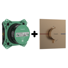 Hansgrohe SHOWERSELECT COMFORT E термостат для 1 потребителя, СМ, цвет шлифованная бронза+IBOX universal 2.0скрытая часть для смесителя (в подарок), (15574140+01500180)