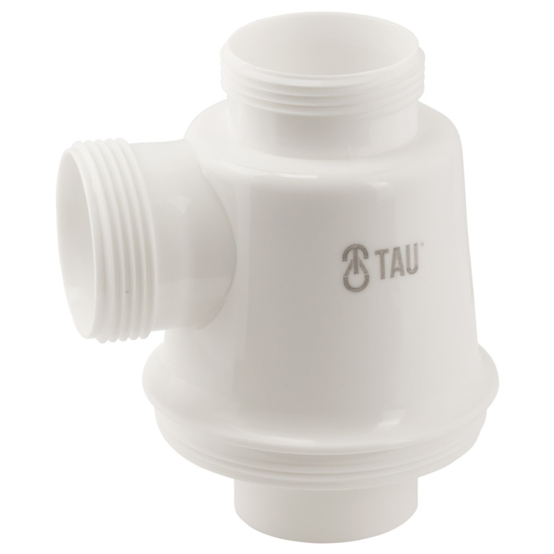 TAU Сифон для кухонної мийки з пластиковим випуском 3½" виведенням під пральну машину, квадратним переливом і гнучким відведенням Ø40/50мм (чорний) (9842822)