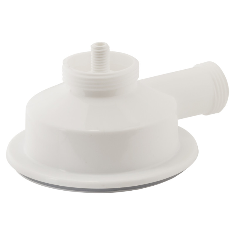 TAU Сифон для кухонної мийки з пластиковим випуском 3½" виводом під пральну машину, квадратним переливом і гнучким відведенням Ø40/50мм (білий) (9842823)