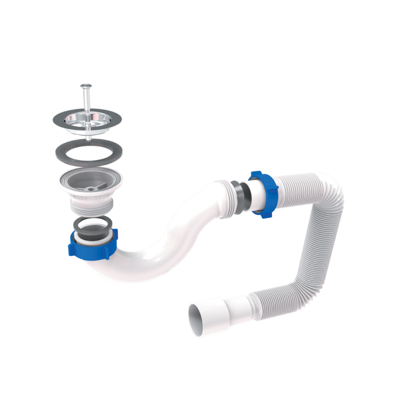 TAU Сифон для душового піддону прямоточний з гнучким відведенням Ø40/50мм (9844820)