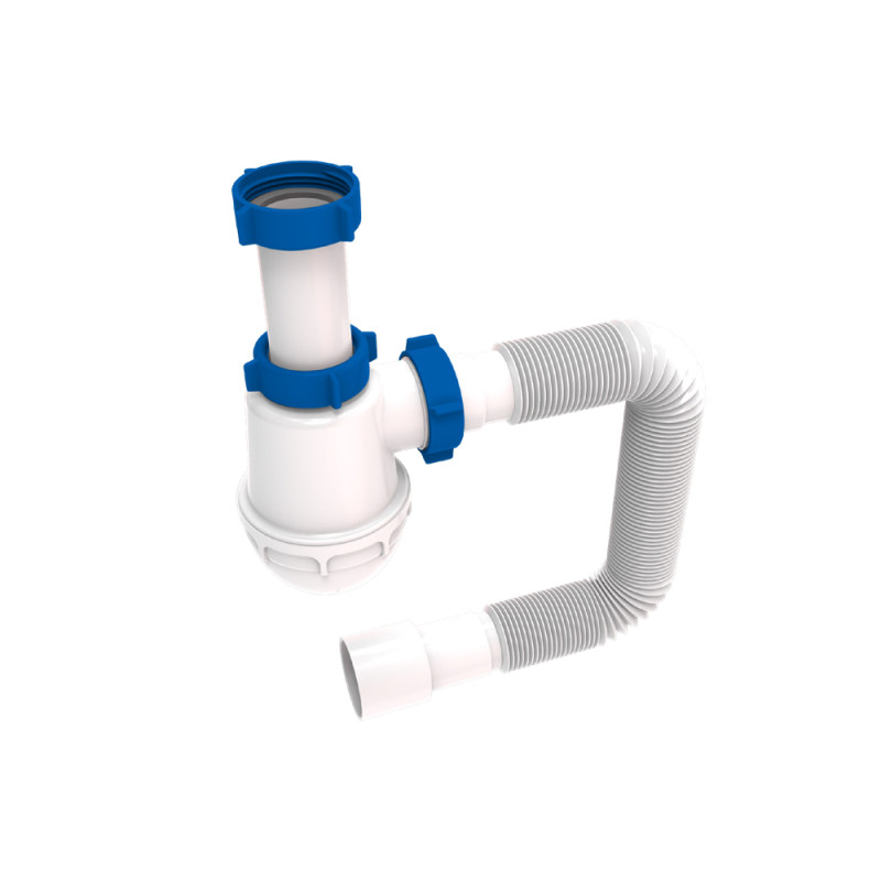 TAU Сифон для кухонної мийки без випуску з гнучким відведенням Ø40/50мм (9842731)