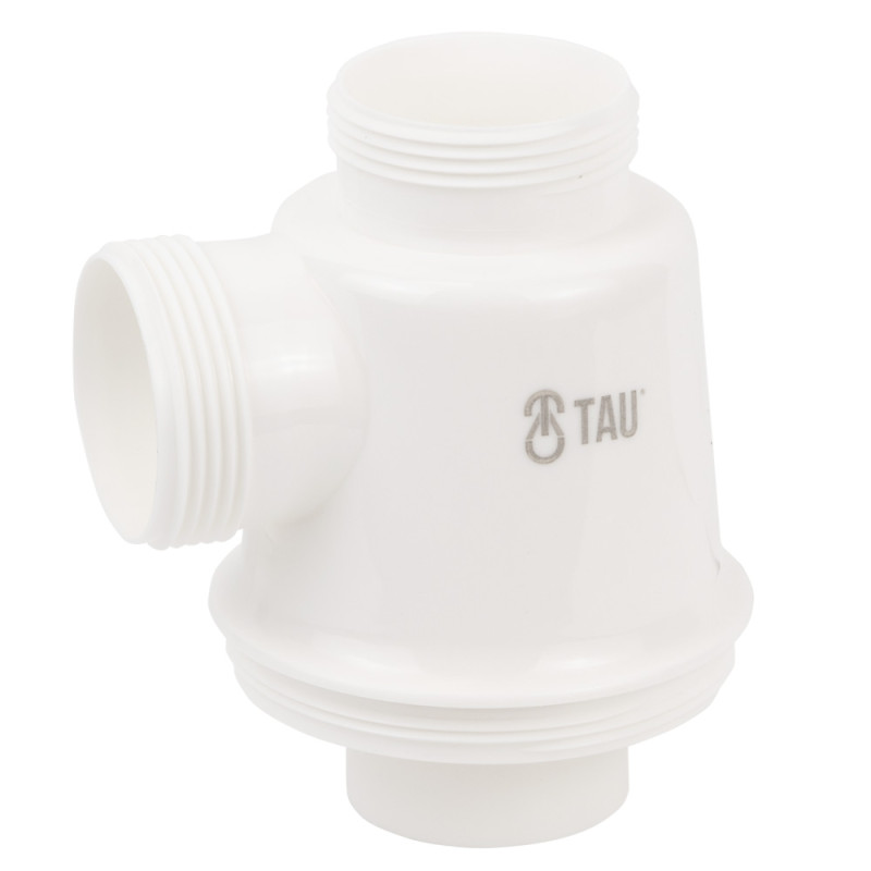 TAU Сифон для кухонної мийки з пластиковим випуском 3½" виводом під пральну машину круглим переливом і гнучким відведенням Ø40/50мм (чорний) (9842820)