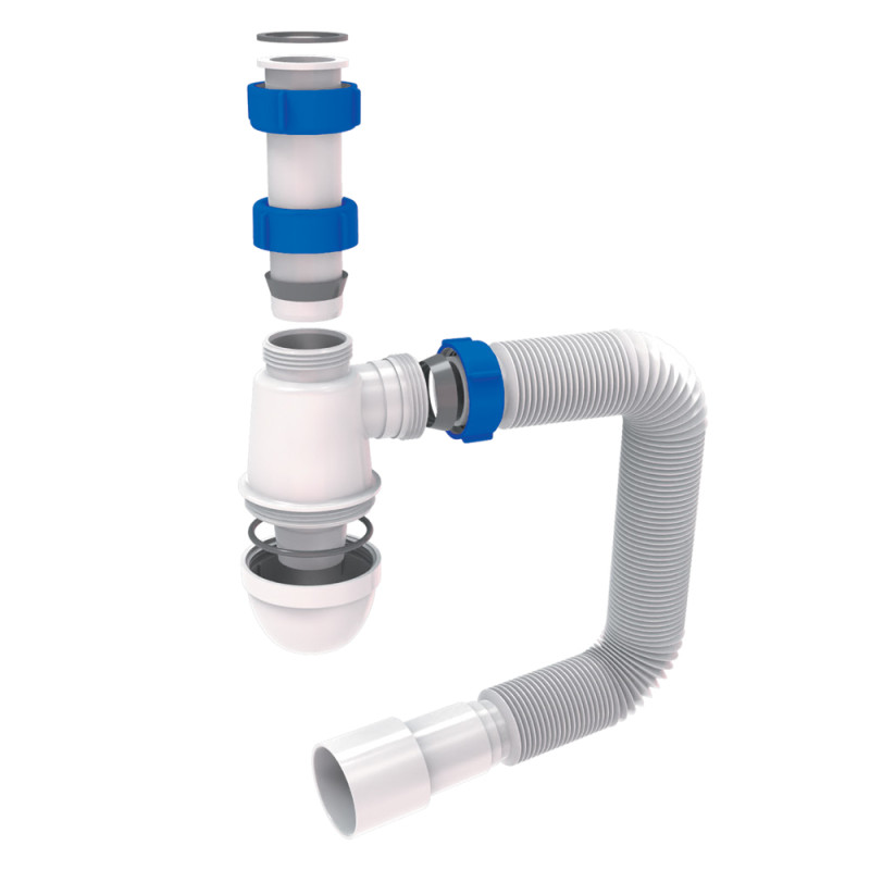 TAU Сифон для раковини без випуску з гнучким відведенням 1¼"×Ø32/50мм (9841756)