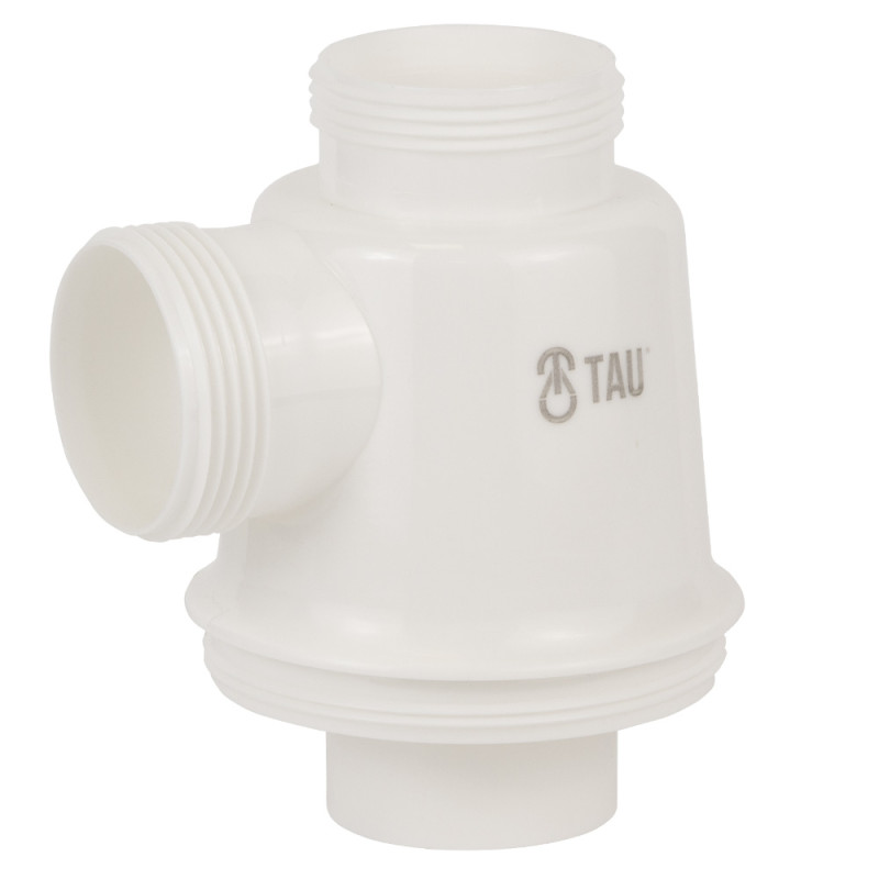 TAU Сифон для кухонної мийки з нержавіючим випуском 3½" виводом під пральну машину, круглим переливом і гнучким відведенням Ø40/50мм (9842520)