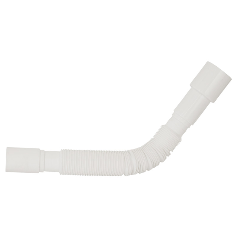TAU Сифон для кухонної мийки з пластиковим випуском 3½" виводом під пральну машину круглим переливом і гнучким відведенням Ø40/50мм (білий) (9842821)