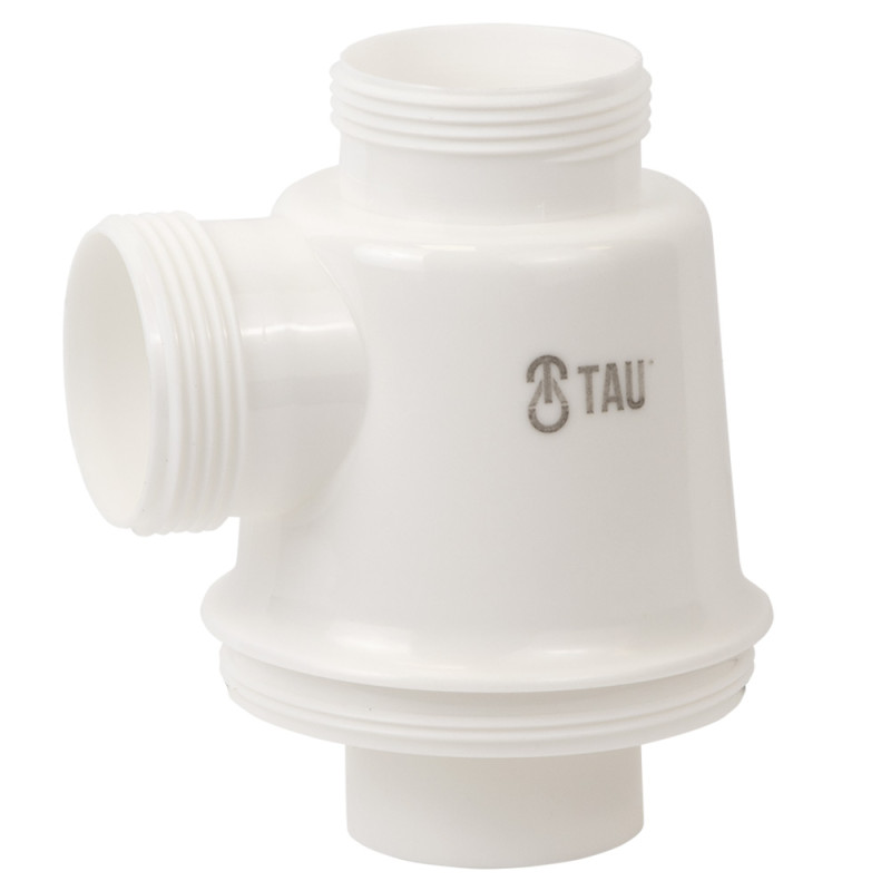 TAU Сифон для кухонної мийки з нержавіючим випуском 3½" квадратним переливом і гнучким відведенням Ø40/50мм (9842531)