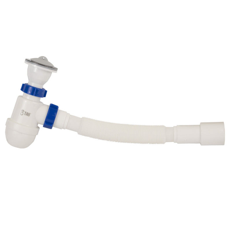 TAU Сифон для раковини з випуском з нерж. сталі та гнучким відведенням 1½"×Ø40/50мм (9841752)