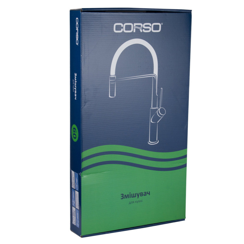 Corso Змішувач OMODEO Ø35 для кухні вилив силіконовий на гайці EC-4B526C (9637100)