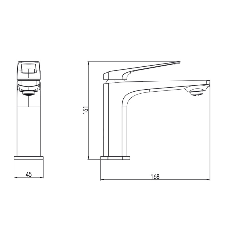 Corso Змішувач BOLSENA Ø25 для раковини литий на шпильці CB-2A137C (9614000)
