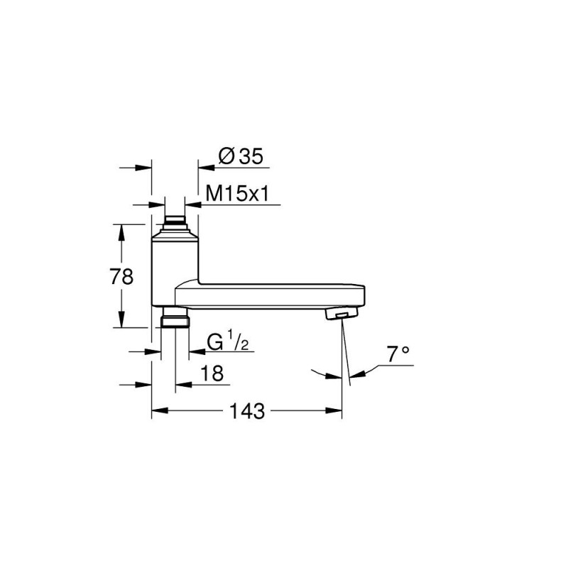 Grohe Поворотний вилив із вбудованим перемикачем (13450000
)