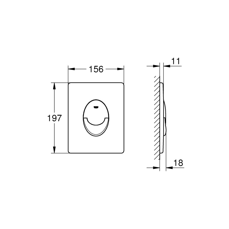 Grohe Quickfix Start Панель змиву для унітазу вертикальна (389642430)