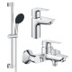 Grohe Набiр змiшувачiв QuickFix Start Edge 3 в 1 для ванни (UA202501SE)