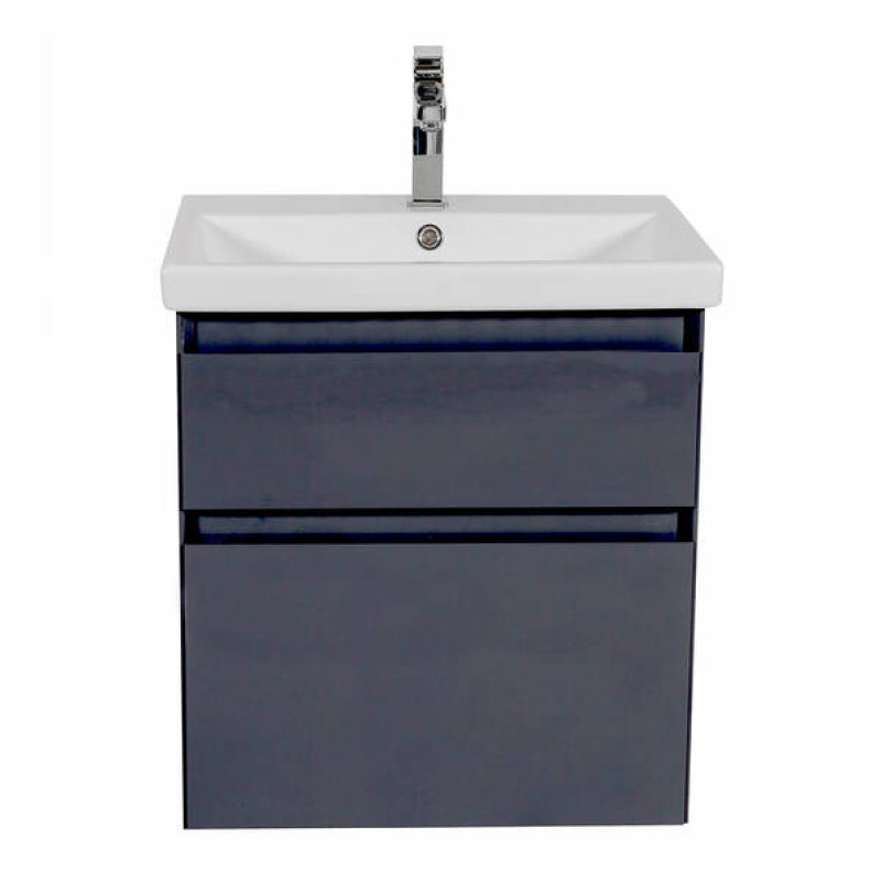 Аквародос Тумба AQUARODOS Еліт (графіт глянець) з умивальником Elite 60 см (консольні) (11276)