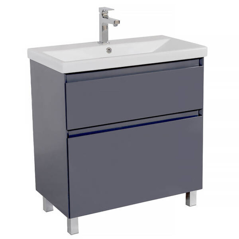 Аквародос Шафка ЕЛІТ графіт глянець + раковина ELITE 60 см, напольна (11277)