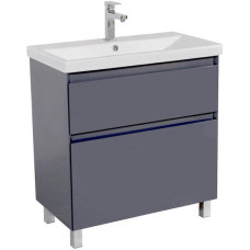 Аквародос Тумба AQUARODOS Еліт (графіт глянець) з умивальником Elite 80 см (підлогові) (11281)