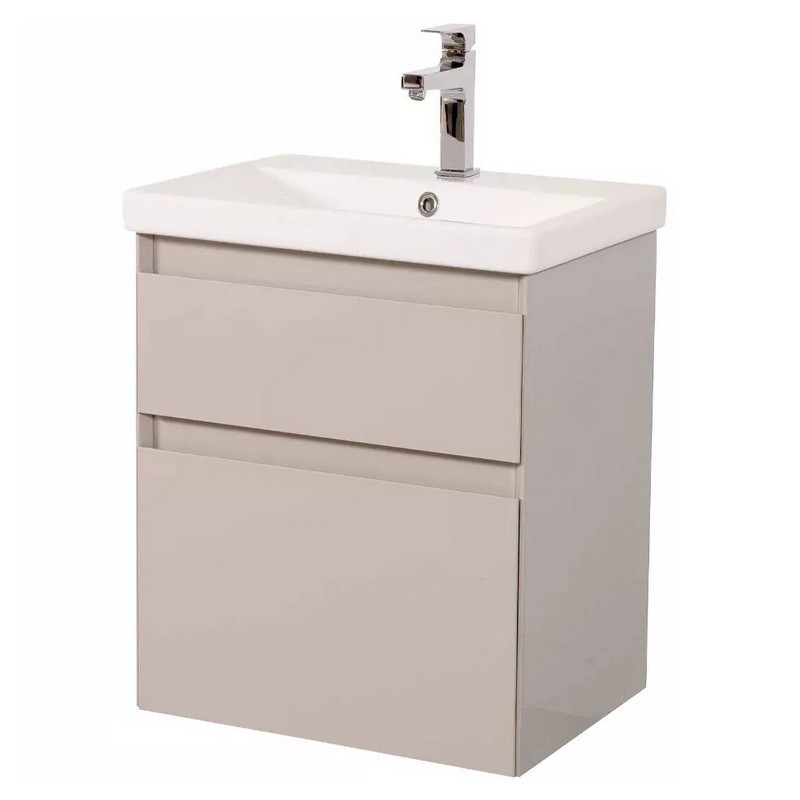 Аквародос Тумба AQUARODOS Еліт (мокко глянець) з умивальником Elite 60 см (консольні) (11293)