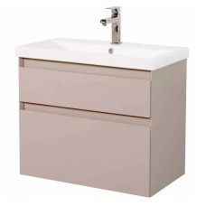 Аквародос Тумба AQUARODOS Еліт (мокко глянець) з умивальником Elite 80 см (консольна) (11297)