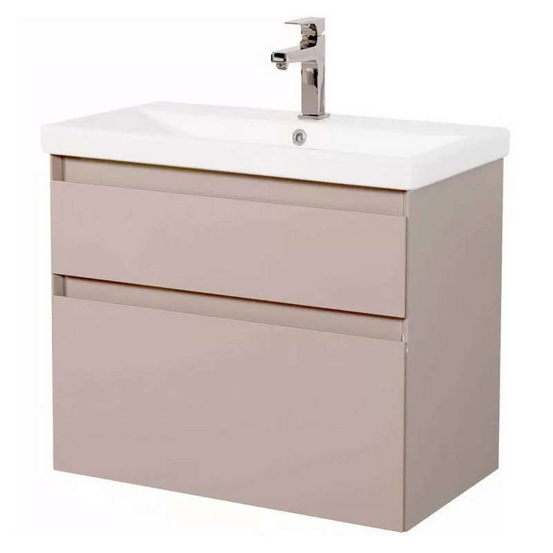 Аквародос Тумба AQUARODOS Еліт (мокко глянець) з умивальником Elite 80 см (консольна) (11297)