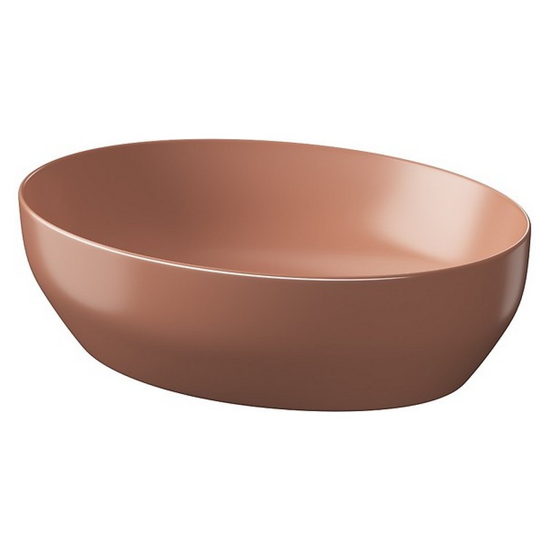 Cersanit Раковина LARGA 50х38 см на стільницю еліпс, цегляна матова (K677-053)