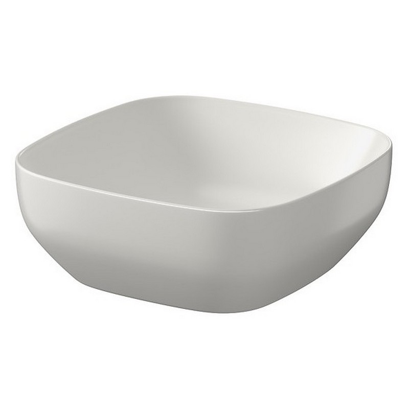 Cersanit Раковина LARGA 38х38 см на столешницу, квадратная, светло-серый матовая (K677-056)