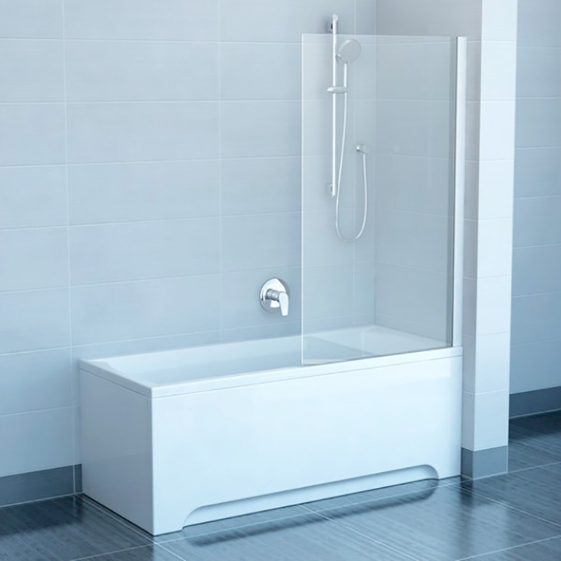 Ravak Штора для ванны неподвижная PVS1 белый+transparent 800*1400мм (79840100Z1)