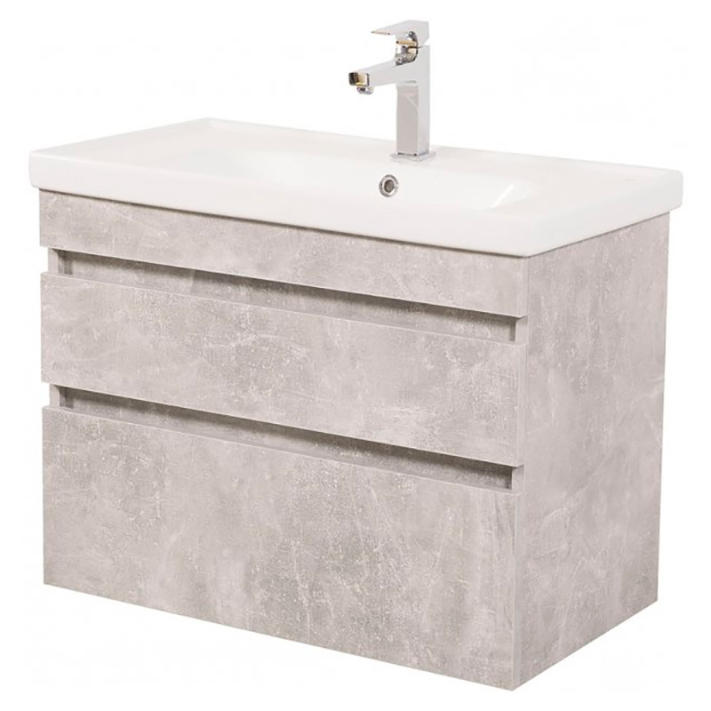 Аквародос Тумба AQUARODOS Вінтаж (бетон) 70см з умивальником Frame (консольна) (8714)
