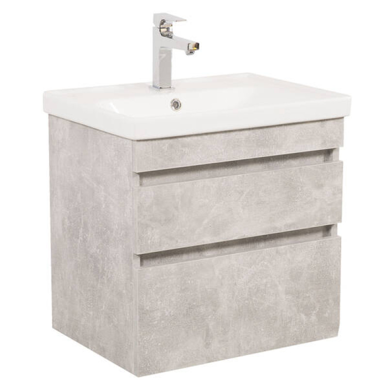 Аквародос Тумба AQUARODOS Вінтаж (бетон) 60 см з умивальником Frame (консольна) (8713)