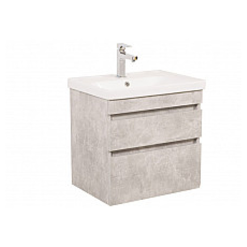 Аквародос Тумба AQUARODOS Вінтаж (бетон) 60 см з умивальником Frame (консольна) (8713)