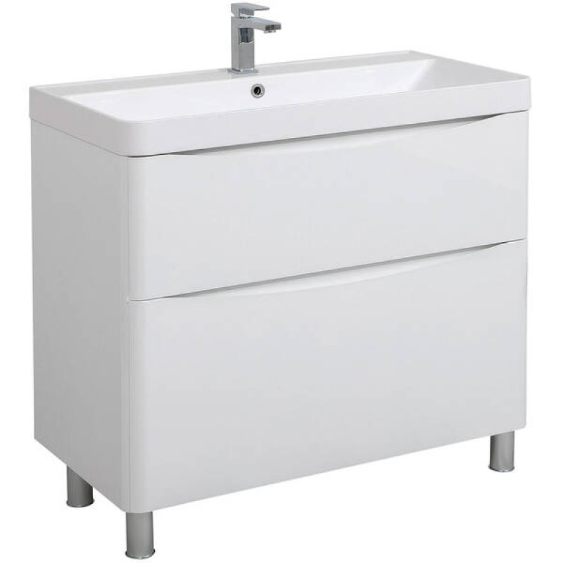 Аквародос Тумба AQUARODOS Амеріна (білий глянець) з умивальником Deep 75 см (підлогова) (22915)