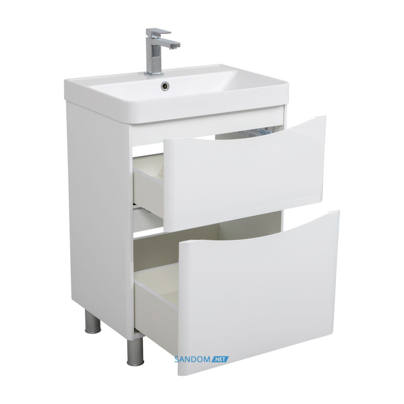 Аквародос Тумба AQUARODOS Амеріна (білий глянець) з умивальником Deep 75 см (підлогова) (22915)