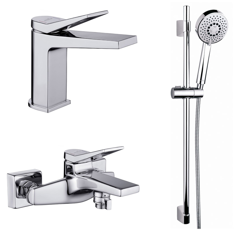Cersanit Набір B247 Змішувач Cromo раковина+Змішувач Cromo ванна/душ+Душ комплект Neno (S601-127)