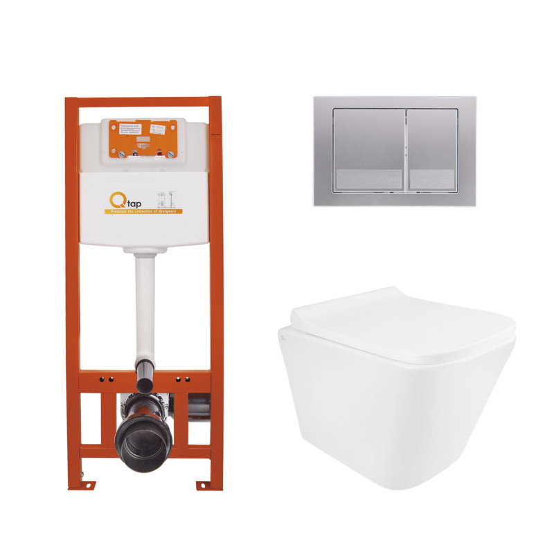 Qtap Інсталяція для унітазу 4 в 1 Nest + унітаз із сидінням Tern Ultra Quiet, з панеллю змиву (QT1733052EUQW45157)