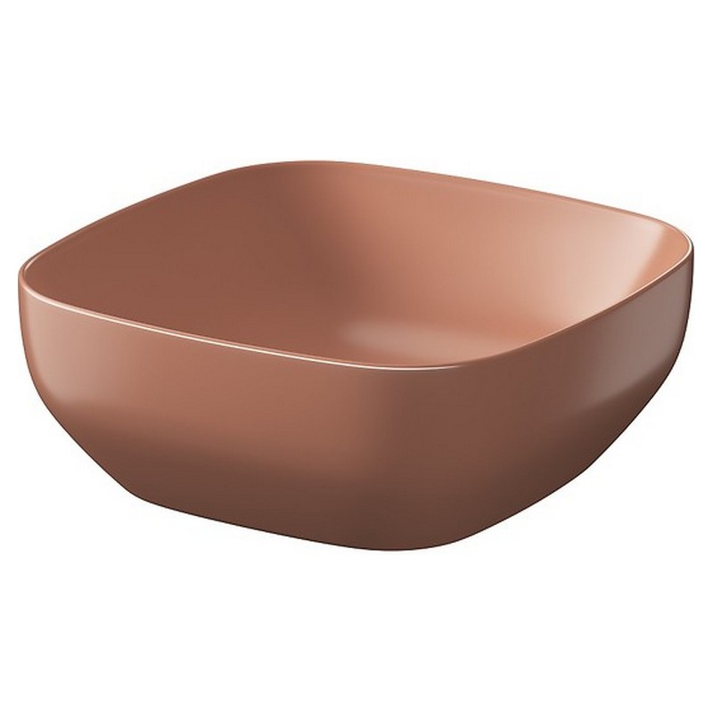 Cersanit Раковина LARGA 38х38 см на стільницю, квадратна, цегляна матова (K677-060)