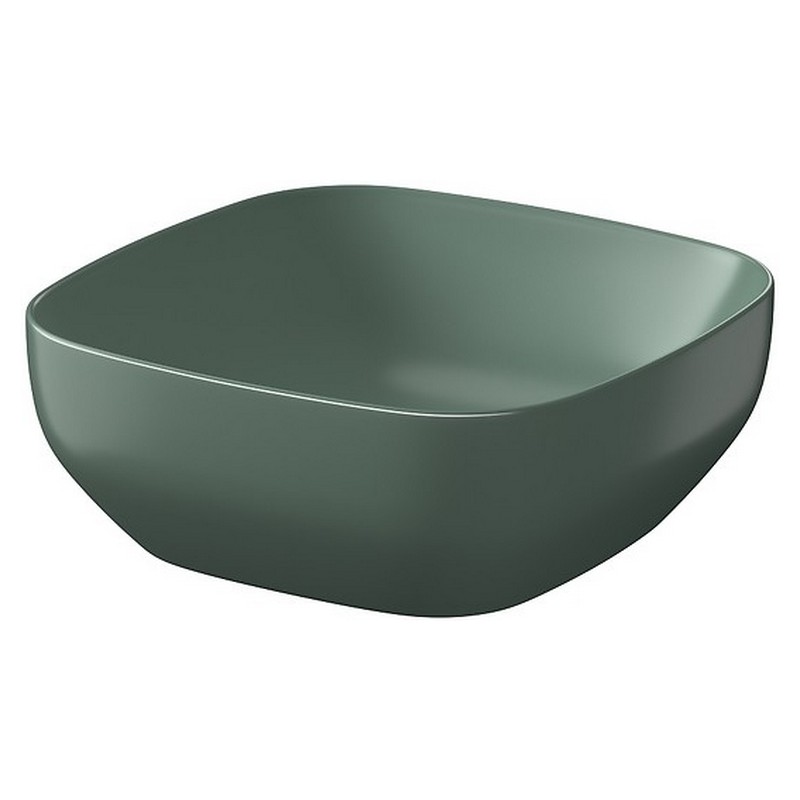 Cersanit Раковина LARGA 38х38 см на стільницю, квадратна, зелена матова (K677-061)