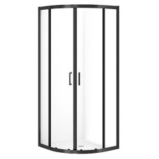 Cersanit Набір В861 душ штора BRASCO (727) 80*80*190 напівкруг,розсув.дв,чорн,проз+піддон 80*80*16+панел(S168 (S601-224)