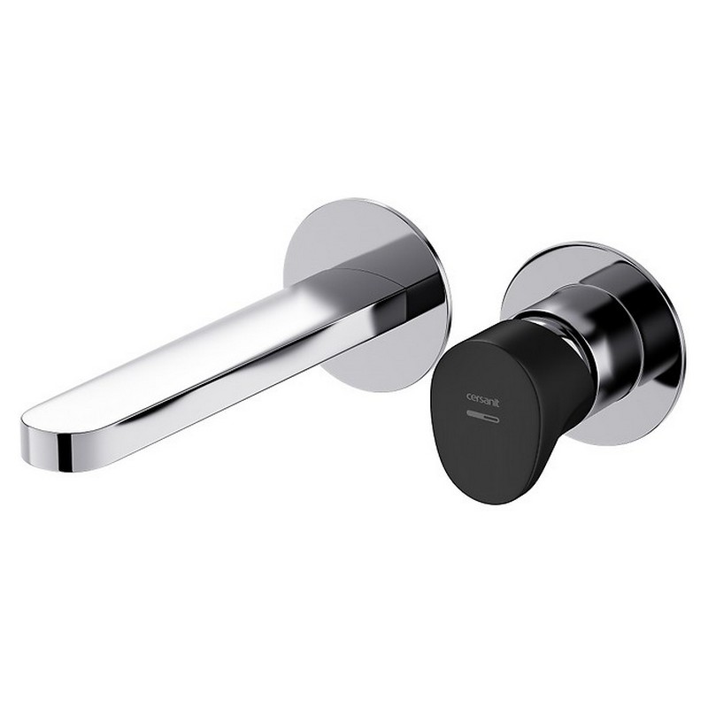 Cersanit Смеситель INVERTO с коробкой прих. монтаж ,раковина хром + ручка черная (S951-302)