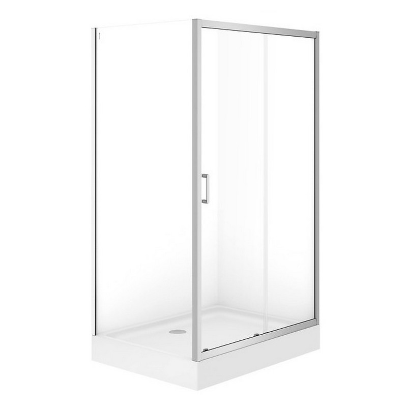 Cersanit Набір В872 душ штора BRASCO 120*90*190 прямок,розсув.дверима, хром,прозоре + підон 120*90*16 з панел (S601-235)