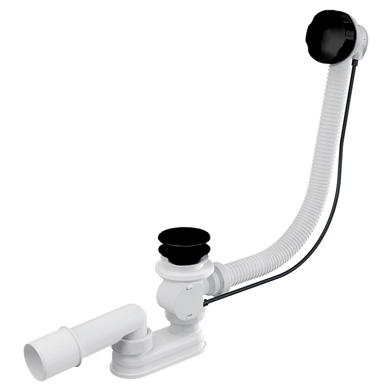 Ravak Сифон д/ванни 800, кругла форма кришки переливу, чорний (X01846)