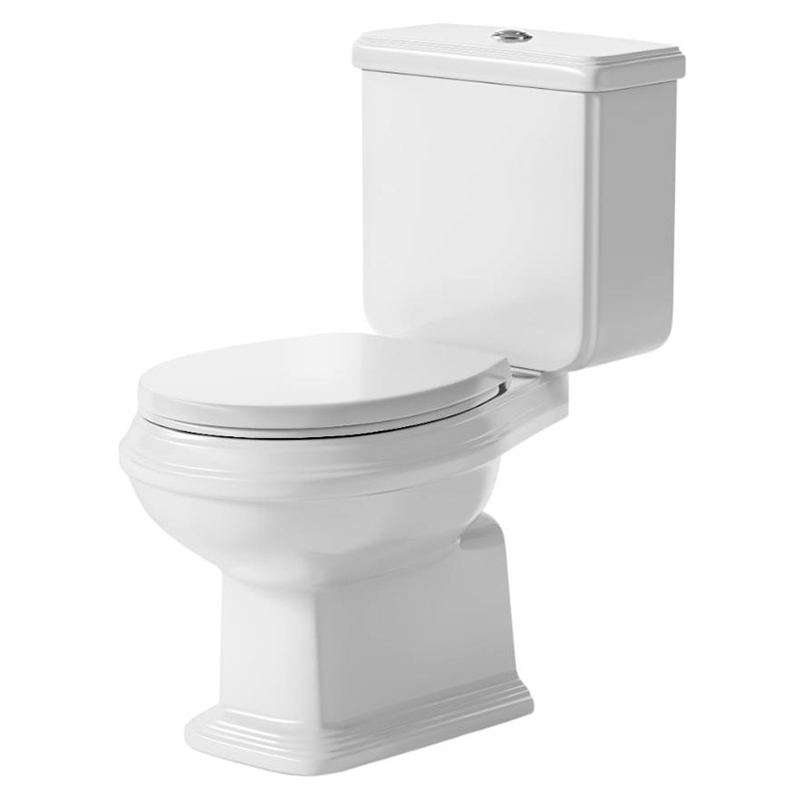 JAGUAR Унітаз-компат QUEEN'S Rimless гор.злив, ниж підв. СТОП+сид. дюропласт, пов.падіння (QPS-WHT-7753P180UFPMZ)