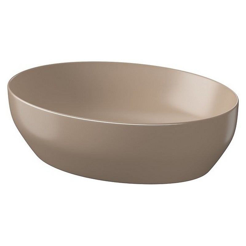 Cersanit Раковина LARGA 50х38 см на стільницю еліпс, коричнева матова (K677-052)