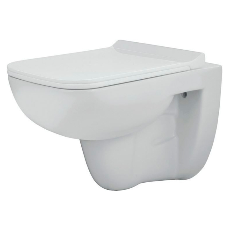 JAGUAR Чаша підвісного унітазу FLORENTINE, rimless+сид. дюропласт, пов.падіння (FLS-WHT-5953UFSM)