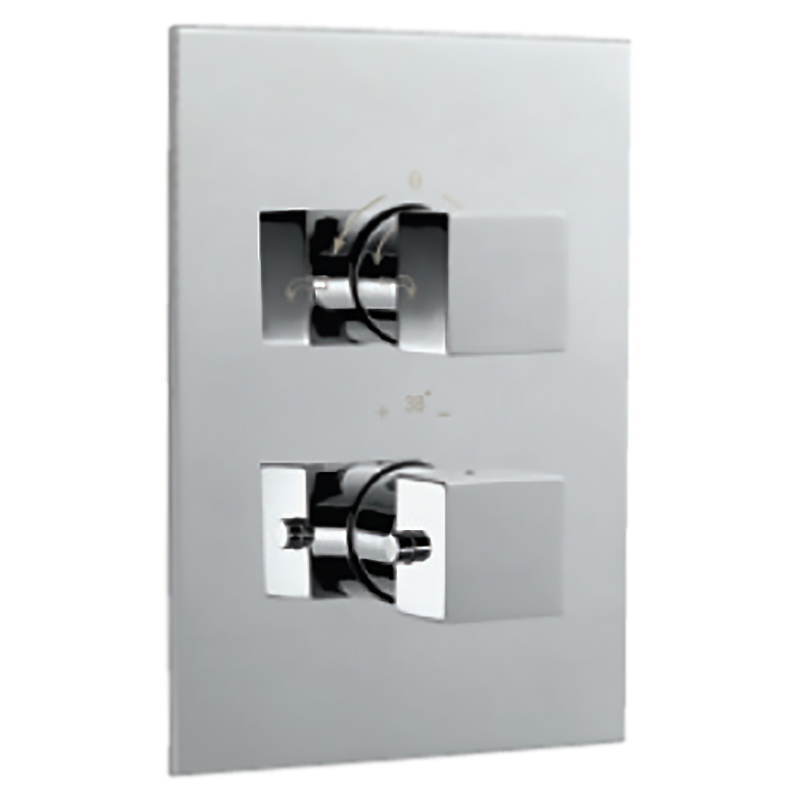 JAGUAR Змішувач KUBIX-F ванна/душ, вбудований, термостат, хром (KUB-CHR-35671F)