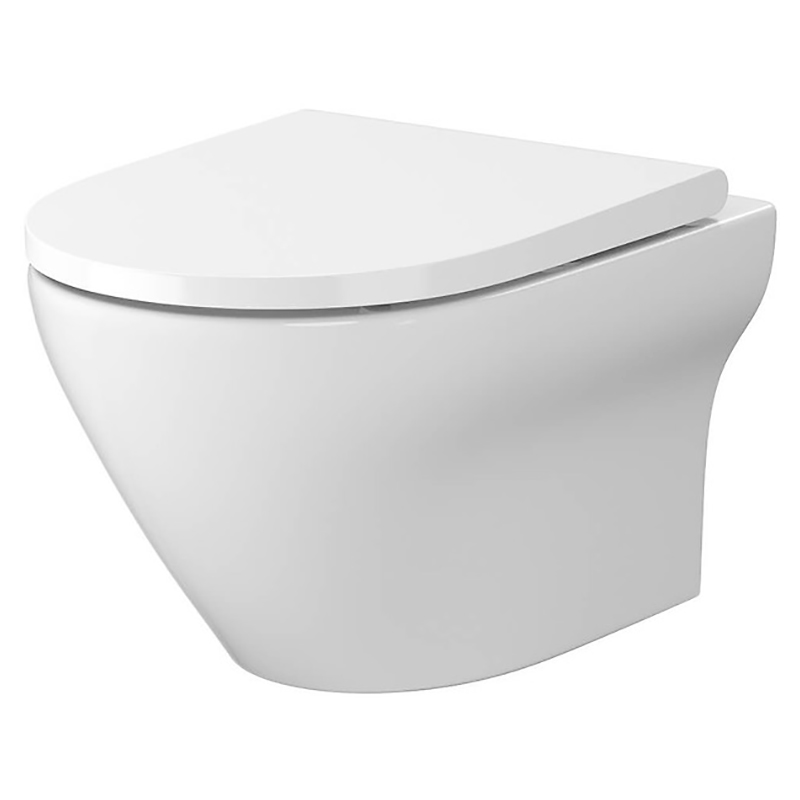 Cersanit Чаша подвесного унитаза 331 LARGA CLEAN ON, овальная + сид SLIM WRAP дюр пов пад легко съемное (S701-472)