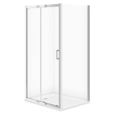 Cersanit Душ штора BASIC 100х80х185 прямокутка, проф хром, скло прозоре (S158-006)