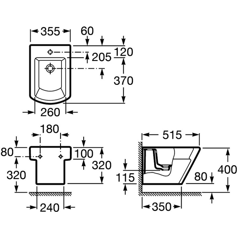 ROCA HALL биде подвесное, (A357625000)