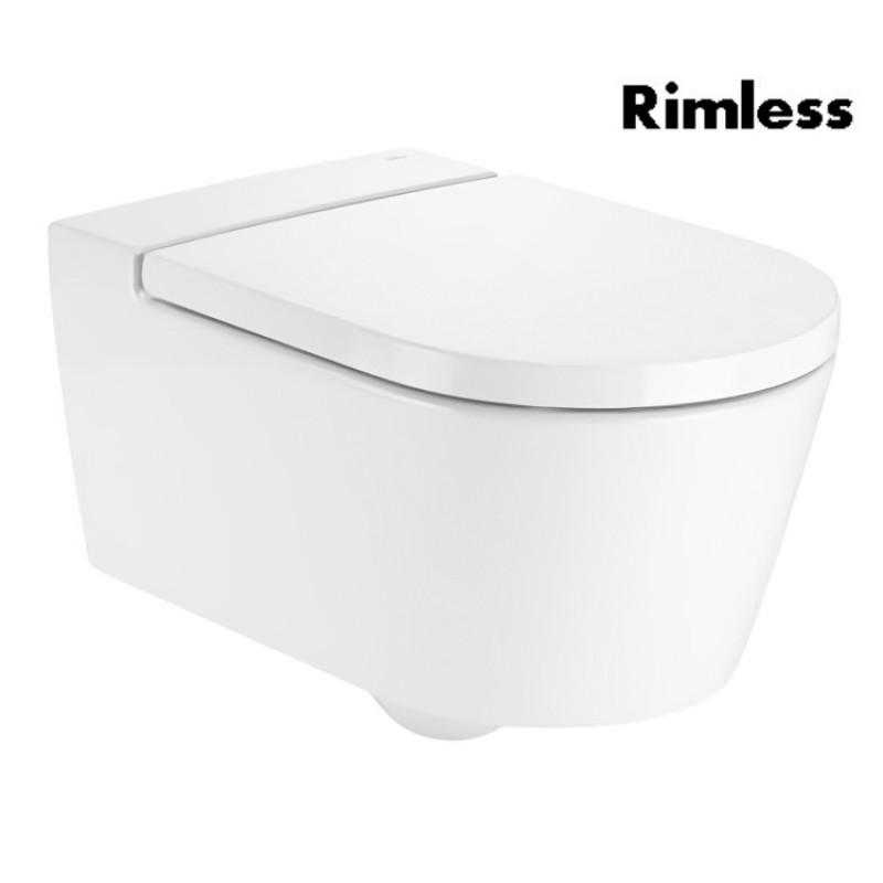 ROCA INSPIRA Round унитаз 370*560*440мм, подвесной, круглый, Rimless, горизонтальный выпуск, (A346527000)